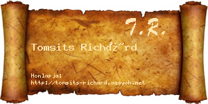 Tomsits Richárd névjegykártya