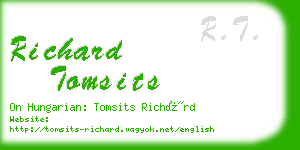 richard tomsits business card